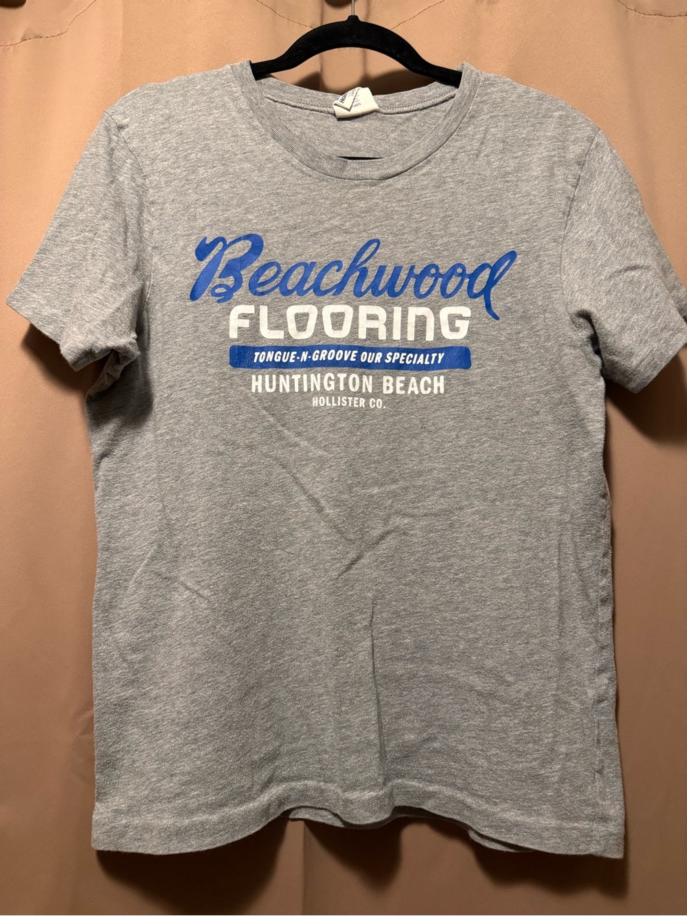 Vintage Y2K Hollister Co Wave Tag Beachwood Flooring Surf Graphic Tee - L